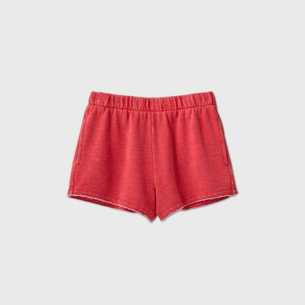 Colsie Womens‎ Red Comfort Solid Pockets Pull On Lounge Shorts Size Large